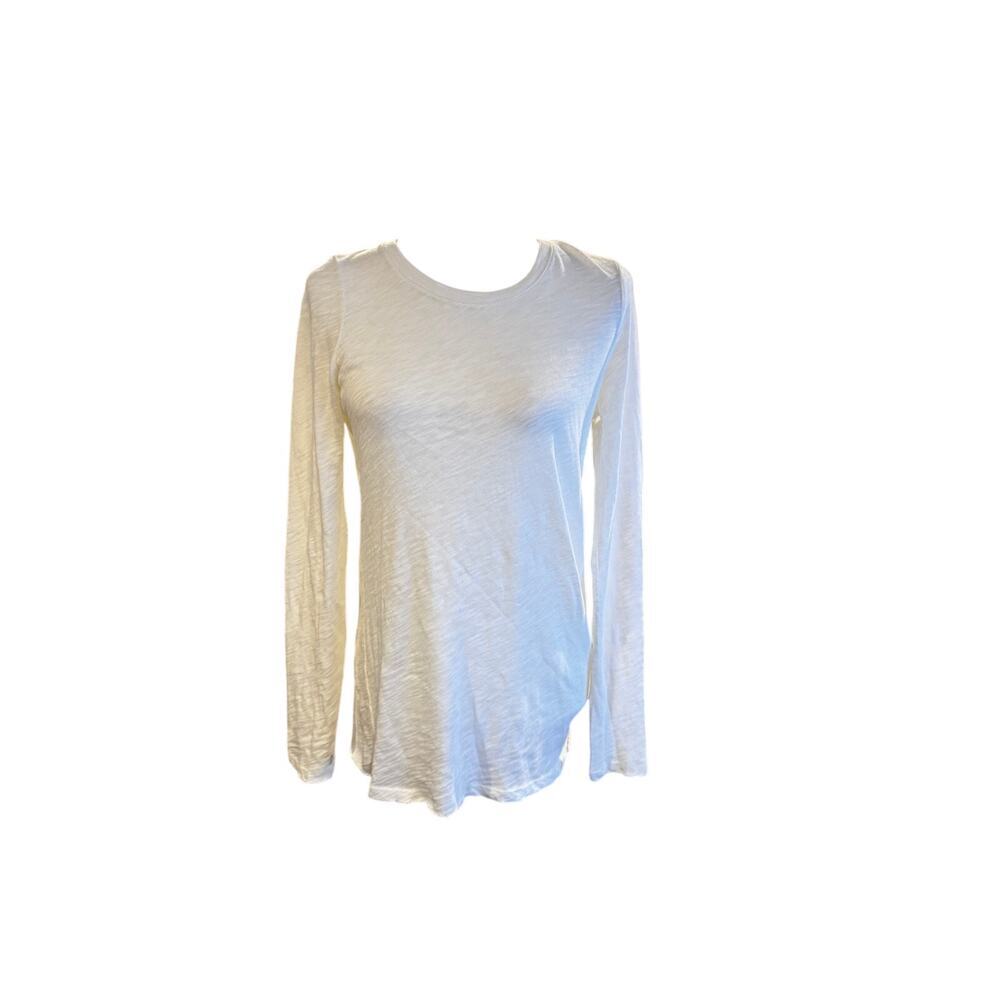 ATM Anthony Thomas Melillo Slub Jersey Long Sleeve Destroyed Wash Tee White (S)